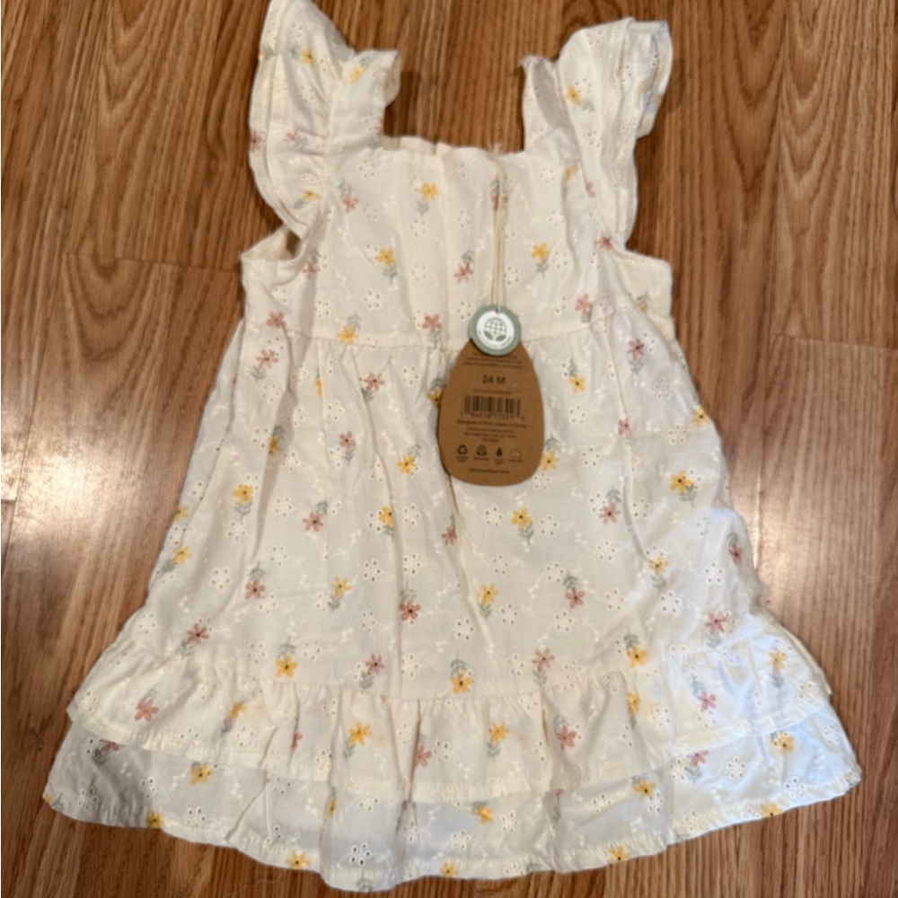 Charming White Floral Kids Dress